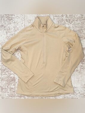 TESLA || 1/2 Zip Fleece Pullover Jacket in Beige Tan - SZ Medium